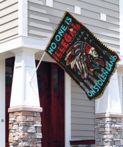 no one is illegal on stolen land flag 8989