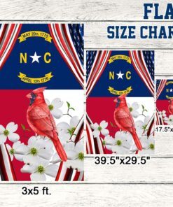 north carolina flag with cardinal and flowering dogwood flag tpt812fv1 3599