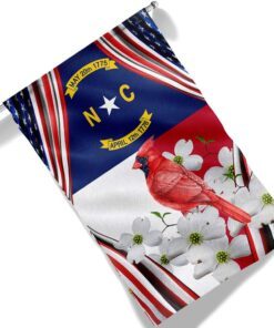 north carolina flag with cardinal and flowering dogwood flag tpt812fv1 7945