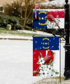 north carolina garden flag &amp mailbox cover cardinal and flowering dogwood bnn499mf 8585