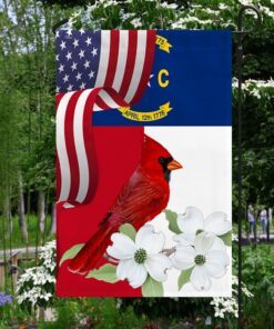 North Carolina State Cardinal and Dogwood Flower Flag MLN1141Fv4