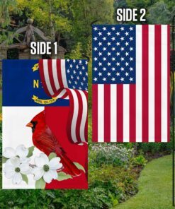 north carolina state cardinal and dogwood flower two sided flag mln1258fv4 6273