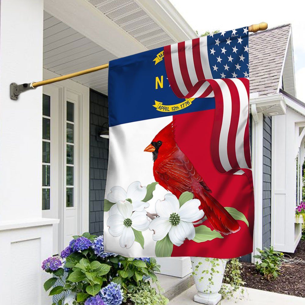 North Carolina State Cardinal and Dogwood Flower Two-Sided Flag MLN1258Fv4 - Image 3