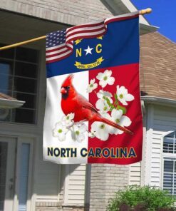 north carolina state dogwood flower and cardinal flag mln1306f 2103