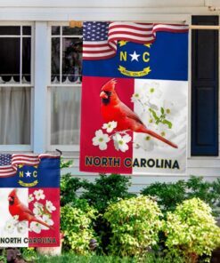 north carolina state dogwood flower and cardinal flag mln1306f 4120