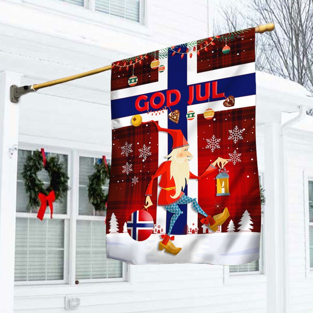 Norway Tomte Gnome God Jul Norwegian Flag MLN806F - Image 2