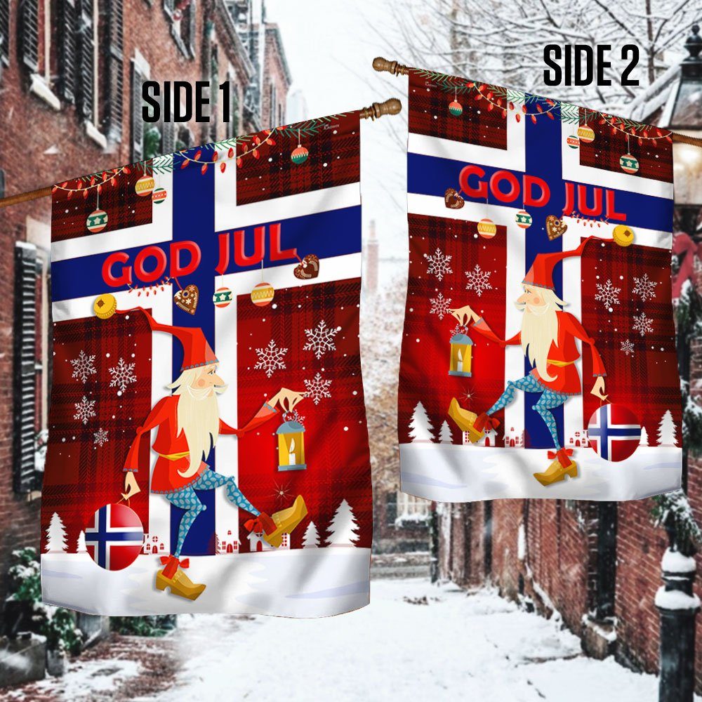 Norway Tomte Gnome God Jul Norwegian Flag MLN806F - Image 3