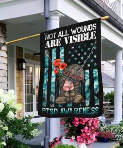 not all wounds are visible ptsd awareness flag 5028