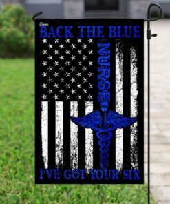 nurse back the blue american us flag 6671