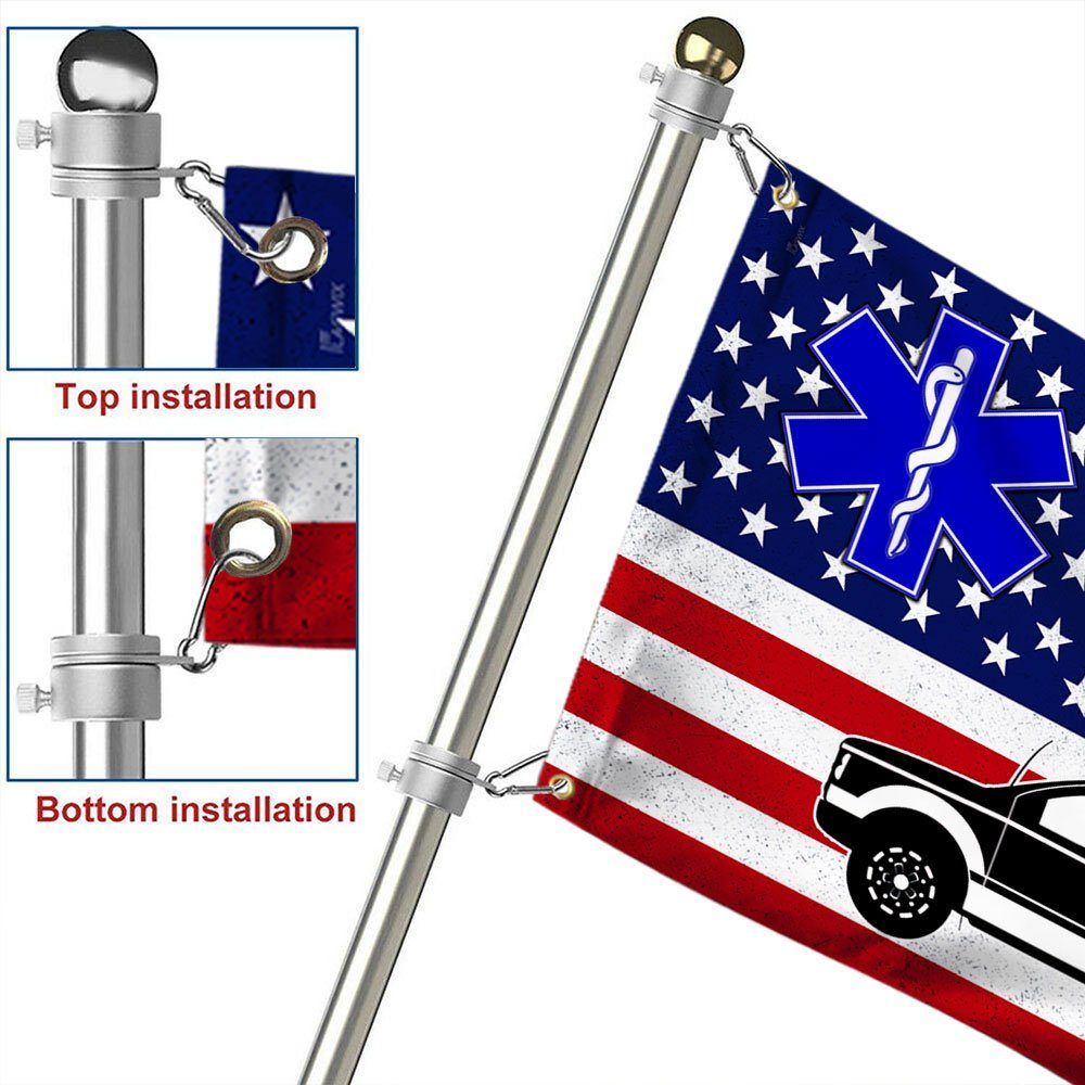 Nurse Flag EMT Emergency Medical Technicians Nurse American Flag QTR98GF - Image 6