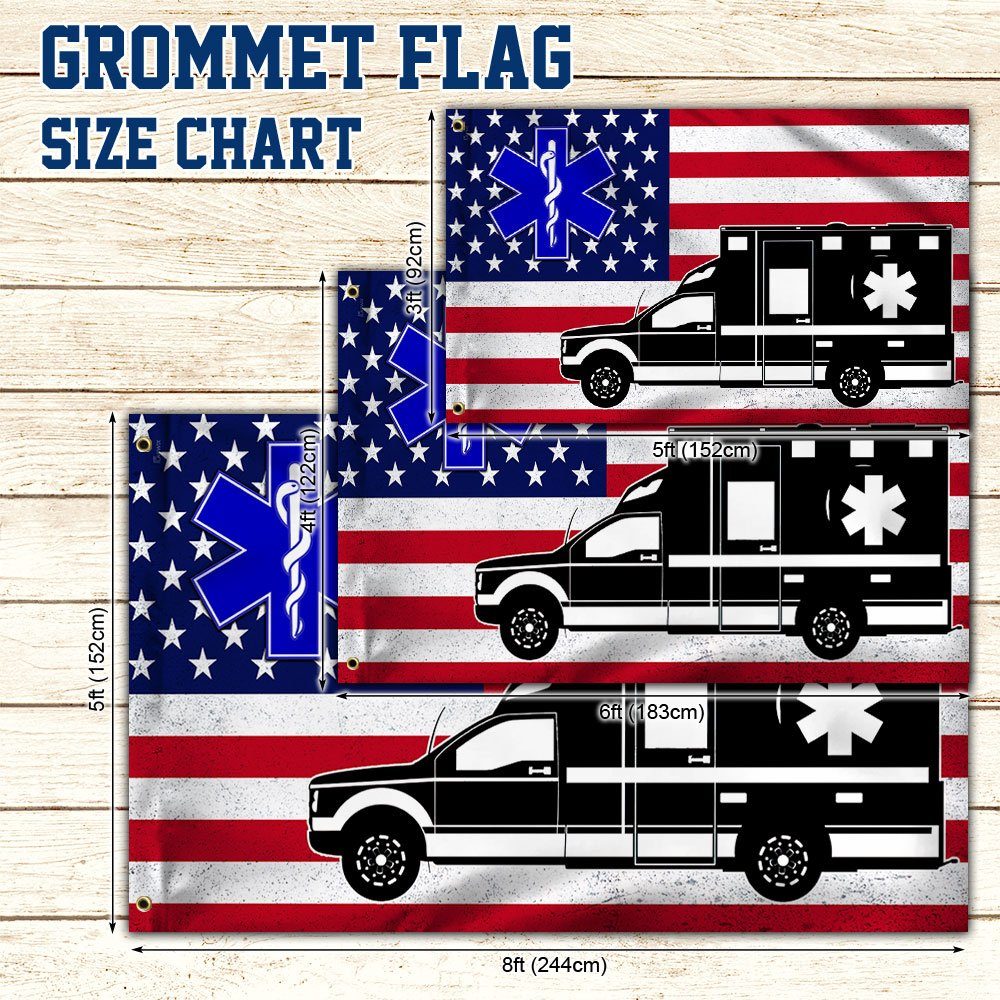 Nurse Flag EMT Emergency Medical Technicians Nurse American Flag QTR98GF - Image 5