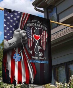 nurse flag not all angels have wings some have stethoscopes mlh1910f 2529