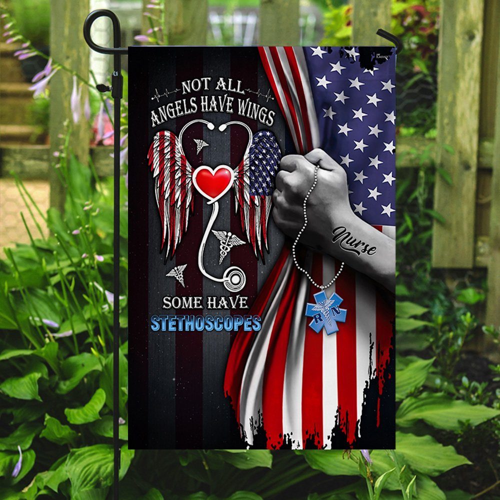 Nurse Flag Not All Angels Have Wings Some Have Stethoscopes MLH1910F - Image 5