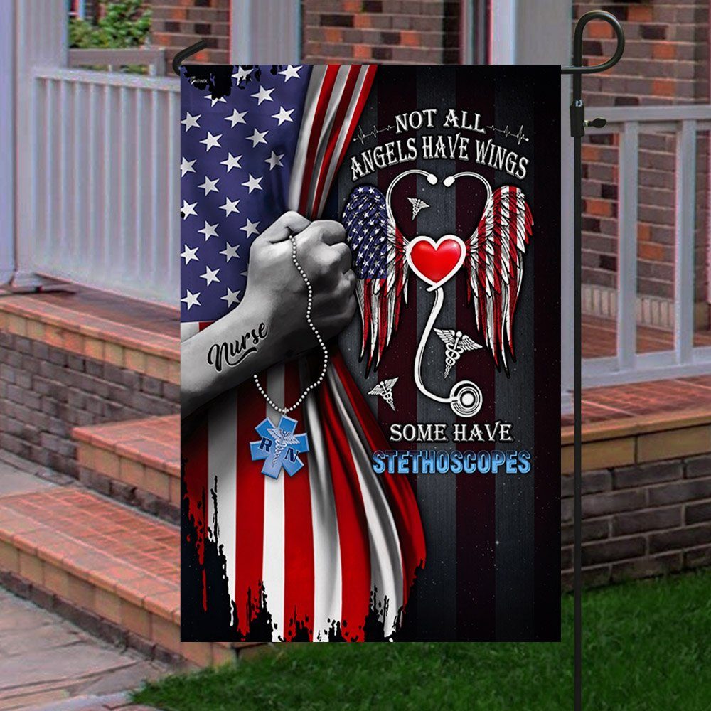 Nurse Flag Not All Angels Have Wings Some Have Stethoscopes MLH1910F - Image 4