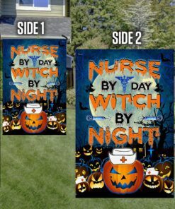 nurse flag nurse by day witch by night halloween pumpkin flag mlh1842f 3203
