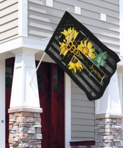 nurse life sunflower christian cross flag 8644