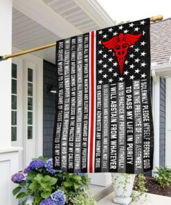 Nurse Pledge Thin White Line Flag QNN676F