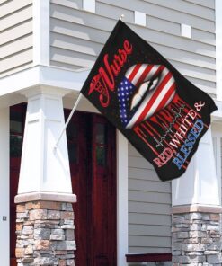 nurse red, white &amp blessed flag 7694