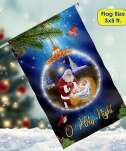 o holy night santa claus christmas flag bnn692f 1588