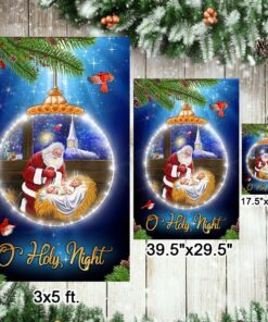 o holy night santa claus christmas flag bnn692f 6512