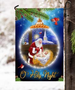 o holy night santa claus christmas flag bnn692f 7340