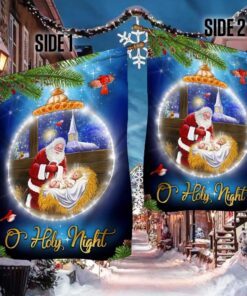 o holy night santa claus christmas flag bnn692f 7391