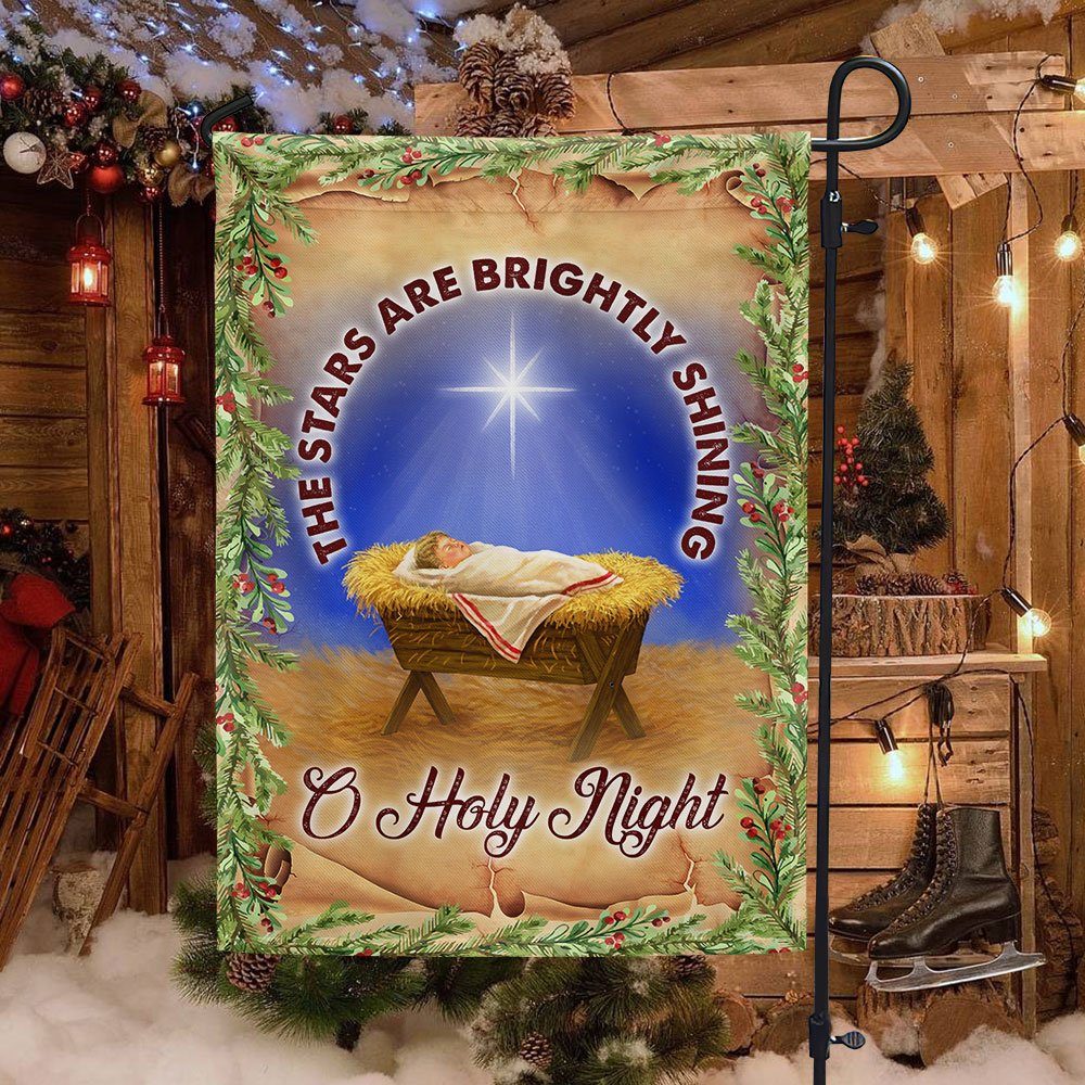 O Holy Night The Stars Are Brightly Shining Christmas Flag BNN656F - Image 3