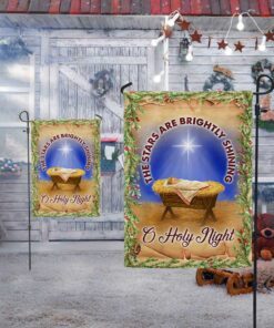 o holy night the stars are brightly shining christmas flag bnn656f 7198