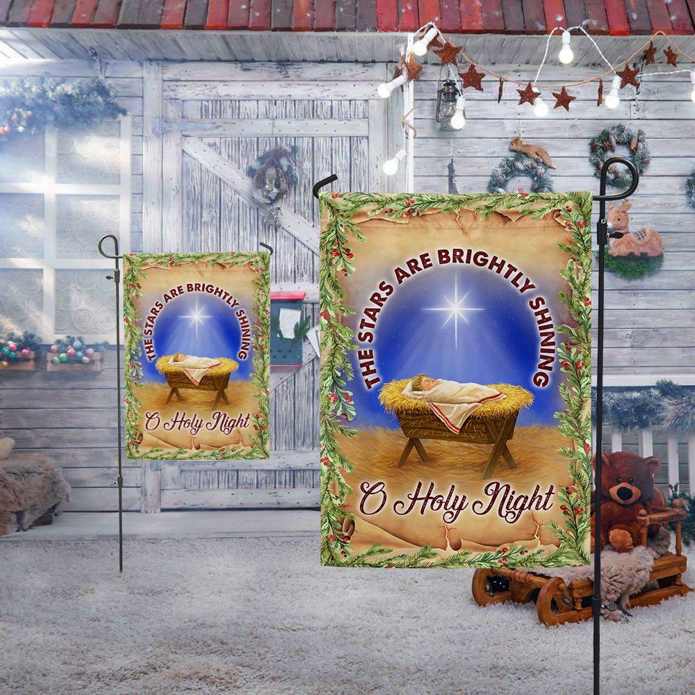 O Holy Night The Stars Are Brightly Shining Christmas Flag BNN656F - Image 5