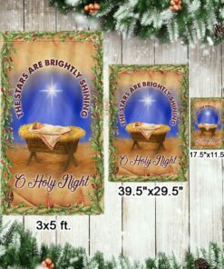 o holy night the stars are brightly shining christmas flag bnn656f 8009