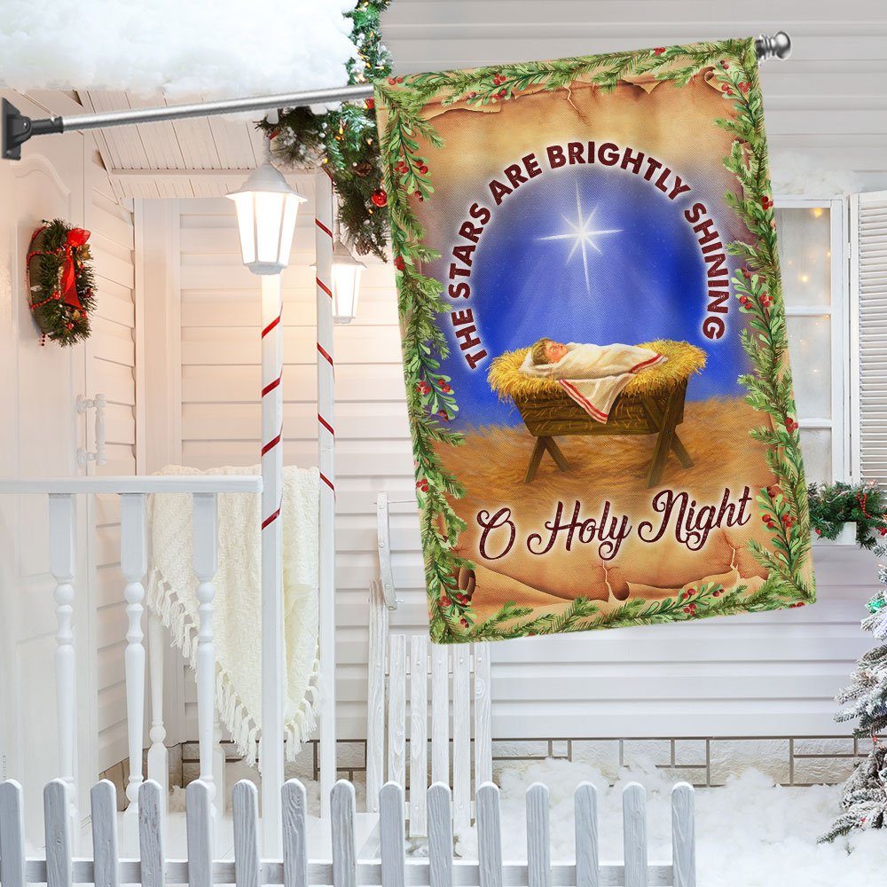 O Holy Night The Stars Are Brightly Shining Christmas Flag BNN656F