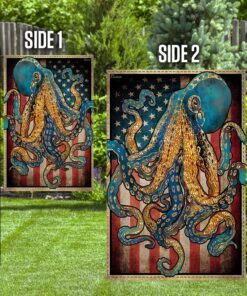 octopus in ocean flag 1753