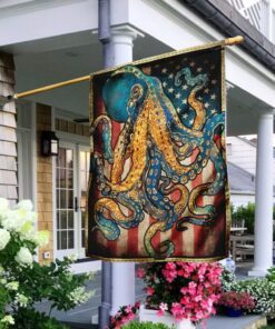 octopus in ocean flag 4132