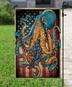 octopus in ocean flag 5916
