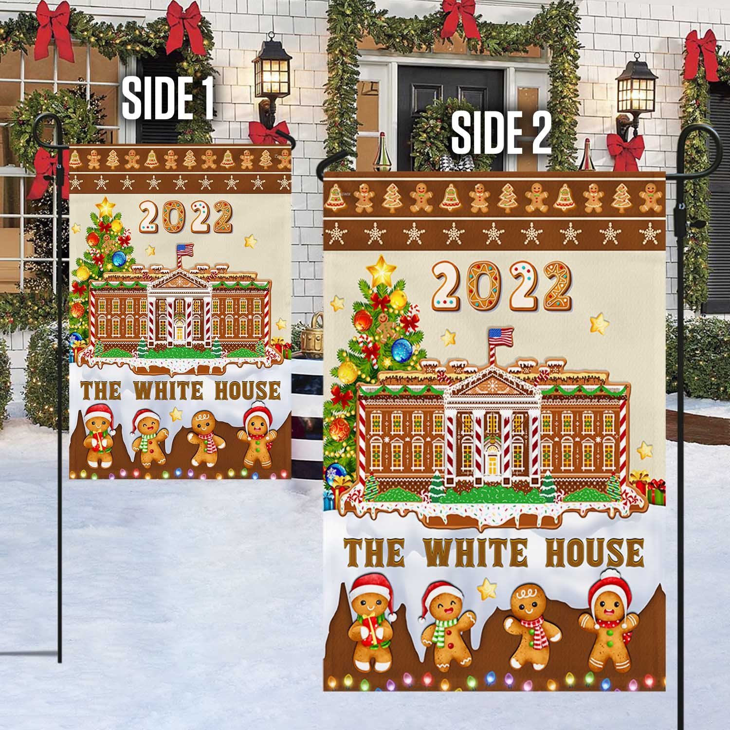 Official 2022 White House Gingerbread Christmas Garden Flag & Mailbox Cover BNN623MF - Image 4