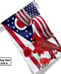 ohio state cardinal and scarlet carnation flower flag mln1141fv23 4116