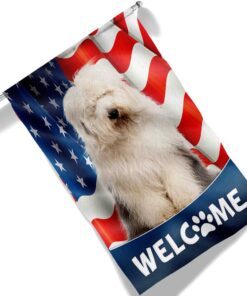old english sheepdog american flag tqn1226fv5 1180