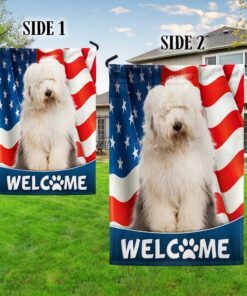 old english sheepdog american flag tqn1226fv5 2423