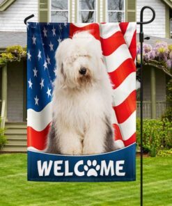 old english sheepdog american flag tqn1226fv5 3267