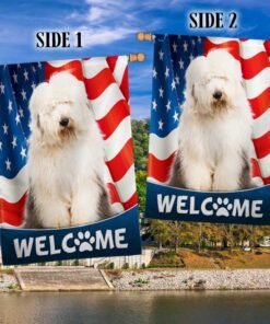 old english sheepdog american flag tqn1226fv5 5892