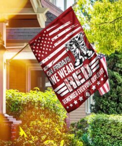 on fridays we wear red remember everyone deployed flag 1085