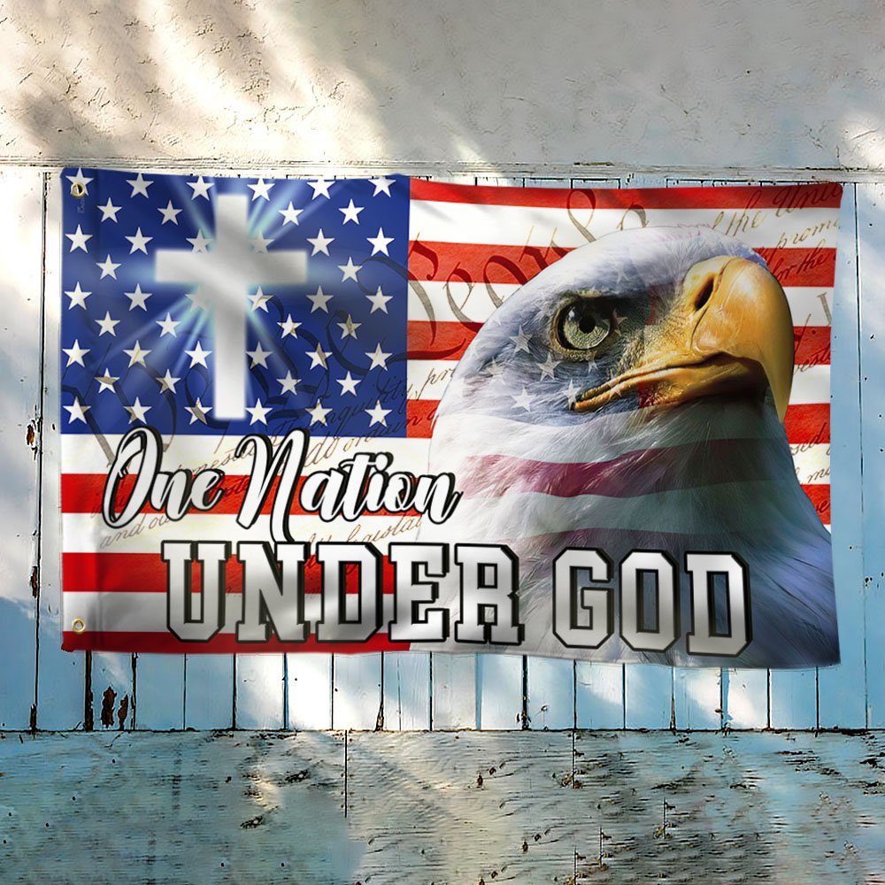 One Nation Under God, Christian Cross, American Eagle Grommet Flag TPT216GF - Image 3