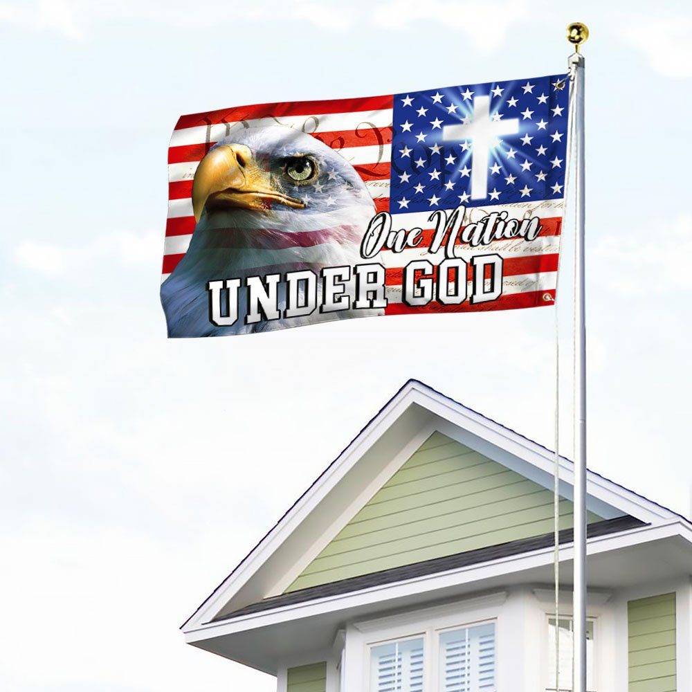 One Nation Under God, Christian Cross, American Eagle Grommet Flag TPT216GF - Image 4