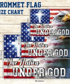 one nation under god, christian cross, american eagle grommet flag tpt216gf 8163
