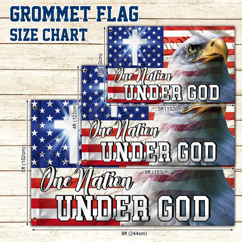 One Nation Under God, Christian Cross, American Eagle Grommet Flag TPT216GF - Image 5