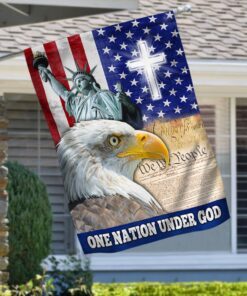 One Nation Under God, Christian Cross American Eagle Flag TPT165F