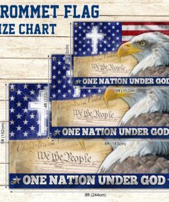 one nation under god, christian cross american eagle grommet flag tpt165gf 2488