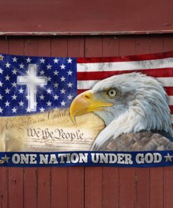 one nation under god, christian cross american eagle grommet flag tpt165gf 8578