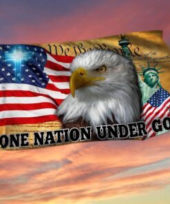 One Nation Under God, Christian Cross American Flag TPT119GF