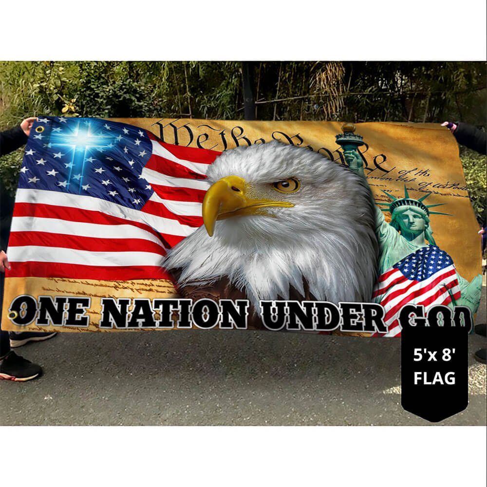 One Nation Under God, Christian Cross American Flag TPT119GF - Image 3